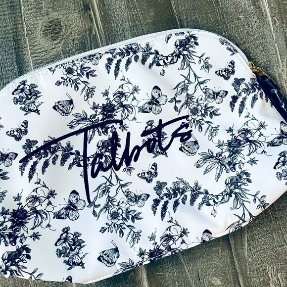 Talbots Floral Botanical Butterfly Cosmetic Bag Travel Pouch - Picture 1 of 3